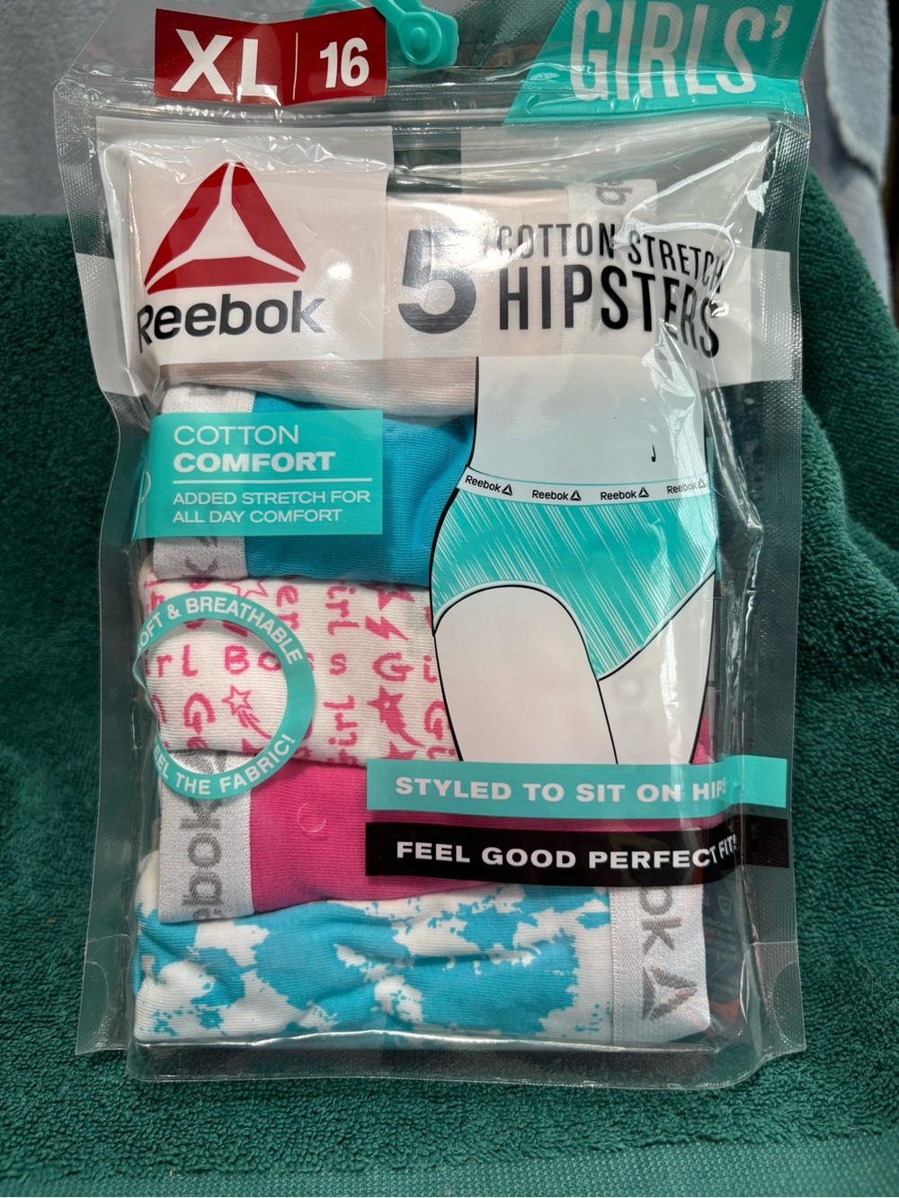 Reebok Girls' Hipster Briefs - 5-Pack
